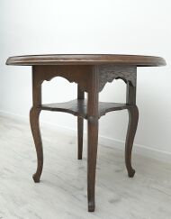 Dębowy stolik z dwoma blatami, lata 20-te, secesja. Po renowacji. - 9