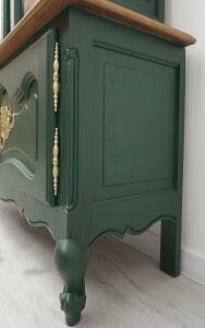 Stylowy duet z litego dębu, witryna + komoda. Po profesjonalnej renowacji. - 17