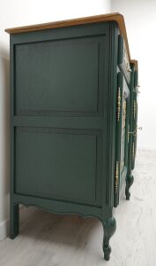 Stylowy duet z litego dębu, witryna + komoda. Po profesjonalnej renowacji. - 18