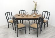 Stylowy zestaw z litego dębu, stół + 6 krzeseł. Po profesjonalnej renowacji - 2