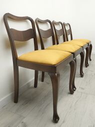 Dębowo bukowy stół + 4 krzesła. Po renowacji. - 6