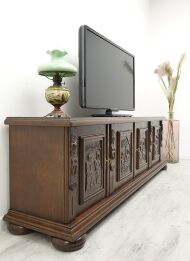 Stylowa, dębowa komoda w stylu flamandzkim. Po profesjonalnej renowacji. - 2