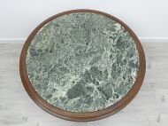 Stylowy dębowy stolik z marmurowym blatem, połowa XXw. Po renowacji. - 3