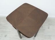 Dębowy kwadratowy stolik z dwoma blatami, lata 20-te. Po renowacji. - 4