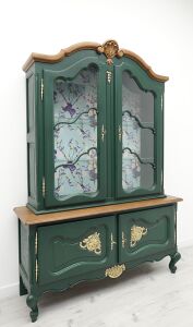 Stylowa witryna z litego dębu. Po profesjonalnej renowacji. - 2