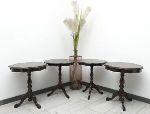 Stylowe stoliki intarsjowane. Po profesjonalnej renowacji.