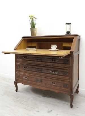 Stylowy sekretarzyk z litego dębu. Po renowacji.