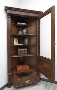 Antyk, francuska biblioteka narożna. Po profesjonalnej renowacji. - 6