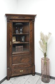 Antyk, francuska biblioteka narożna. Po profesjonalnej renowacji. - 2